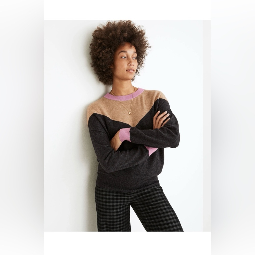 Madewell Colorblock Yoke Pullover Sweater
